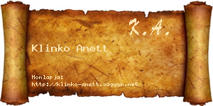 Klinko Anett névjegykártya